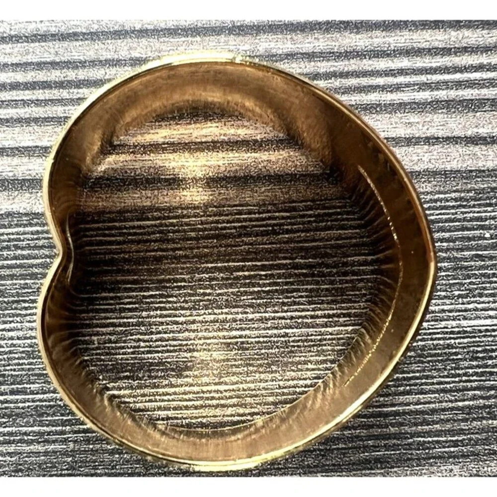 Vintage Set of 6 Brass Heart Napkin Rings in Original Box